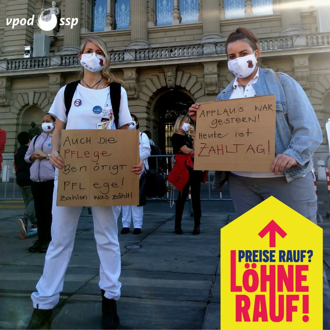 VPOD_Schweiz's tweet photo. Die Preise steigen, die Löhne müssen rauf!
In den #Gesundheitsberufen sind Lohnerhöhungen schon längst überfällig. Mit der aktuellen Teuerung erst Recht.
https://t.co/VYQVdiB8FB
#preiseraufloehnerauf #kalterwinter #heisserherbst https://t.co/037pmB8l8B