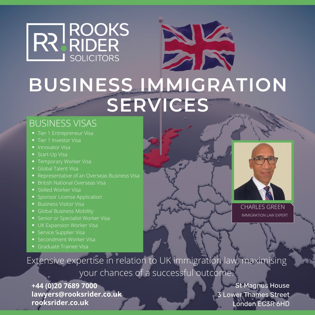 We specialise in immigration. Find out more and get in touch: rooksrider.co.uk/immigration/ E: cgreen@rooksrider.co.uk | T. +44 (0) 207 689 7144 

#immigration #immigrationlaw #UKimmigration #personalimmigrationvisas #businessimmigrationvisas #law #movingtotheUK #UKvisa