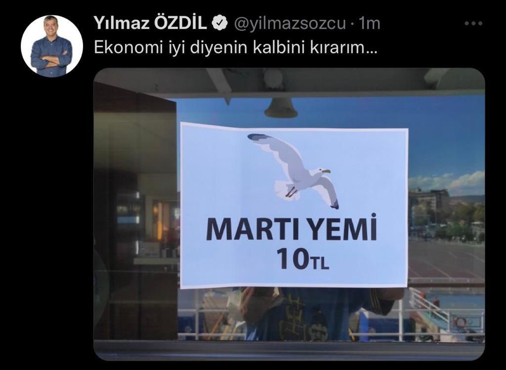 Feratacarx's tweet photo. #MARTI Martı yemi bile 10 TL olmuş,Martının kendisi ne olur acaba https://t.co/aveYnBJqUS