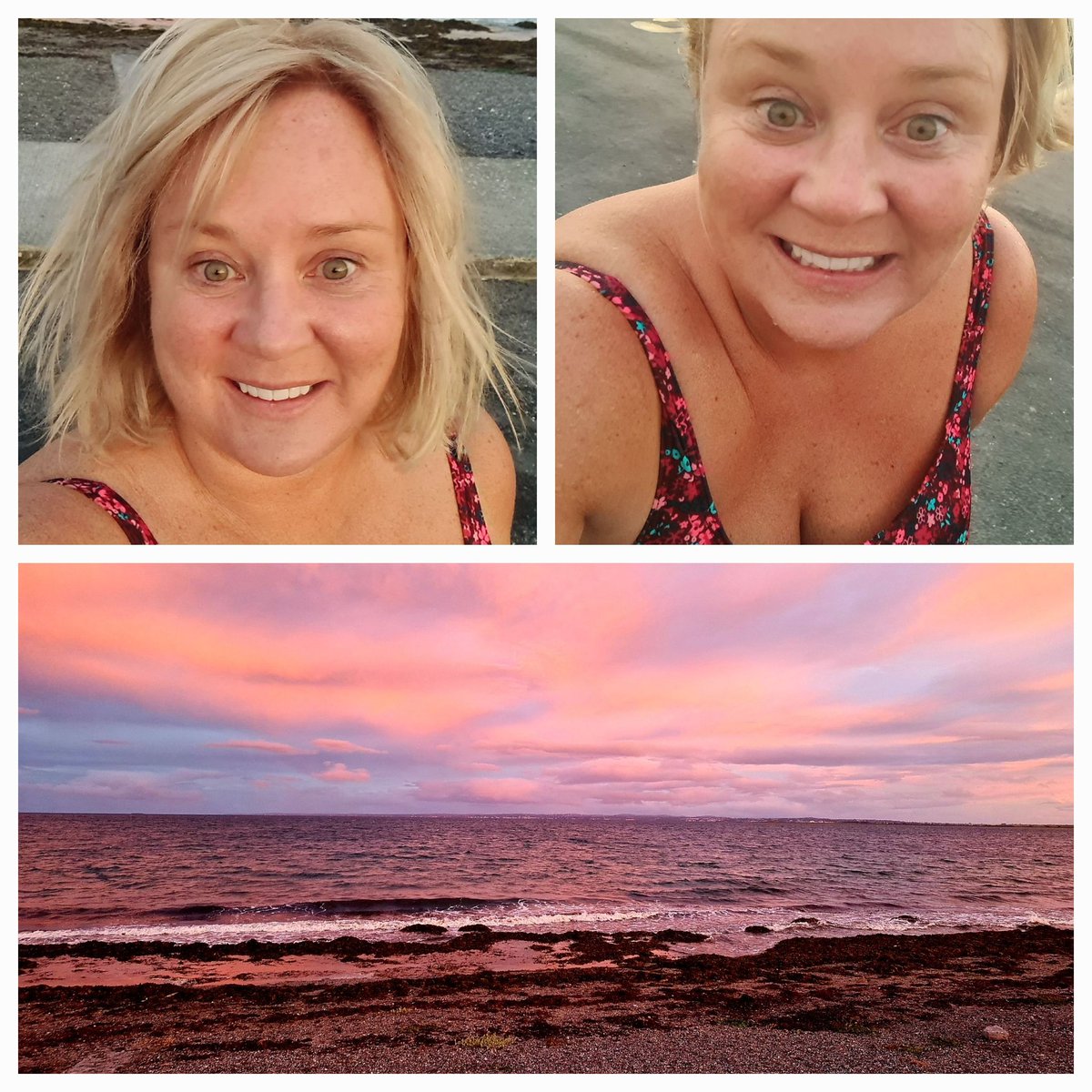 The early bird catches this amazing #sunrise and a refreshing #swim #HappyHumpDay followed by a #beach #walk #100daysofwalking
