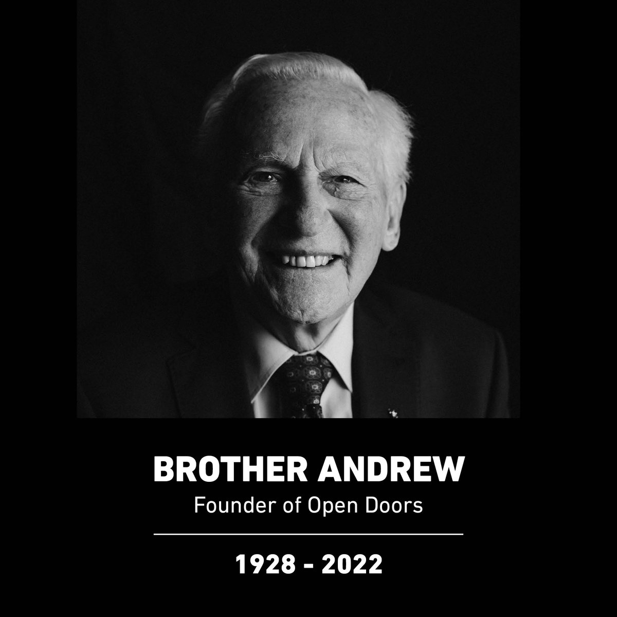 Today we honour the life of Brother Andrew, the founder of Open Doors, who passed away yesterday surrounded by his family, aged 94.

Brother Andrew (1928-2022): opendoorsuk.org/news/latest-ne…