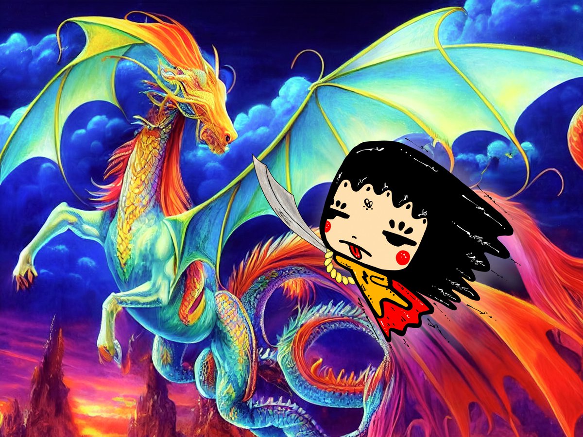 IraStolbova's tweet photo. GM beautiful people ☀️

I really love the idea of open collab by @sabet and taking Kiku to my magical and colorful worlds 🦋🌈🐉

#NFT #kikusworld #NFTartwork #adventure #rainbow https://t.co/GrVc5qweZp