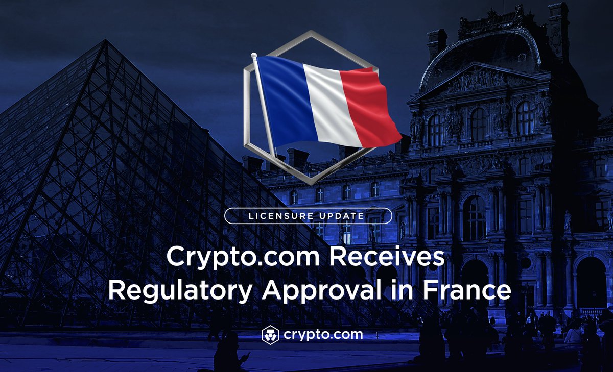 Bonjour la France! 🇫🇷

Crypto.com is incredibly excited to announce that we’ve received regulatory approval in France. 🙌

Full details 👇
crypto.com/company-news/c…