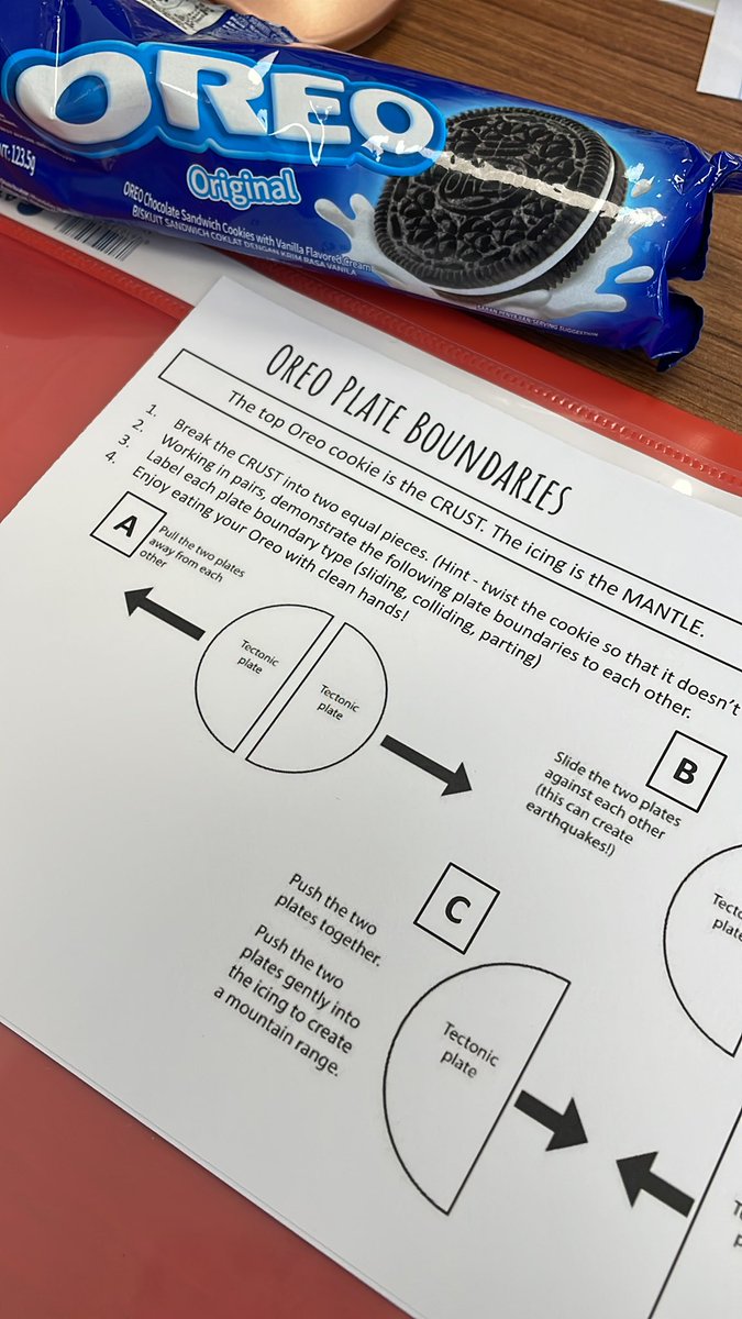 Oreo plate boundaries with Year 9 today!🍪