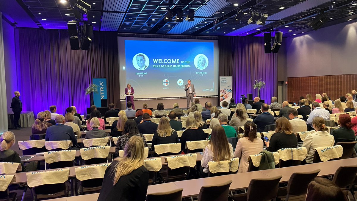 mintra's tweet image. We are kicking off today with our System User Forum 2022. We look forward to a day filled with knowledge and information sharing from industry peers and our technical experts.

First on stage were Siren Berge, Mintra&apos;s CTO, and Kjetil Flood, Mintra&apos;s CCO.

#SystemUsers #Forum