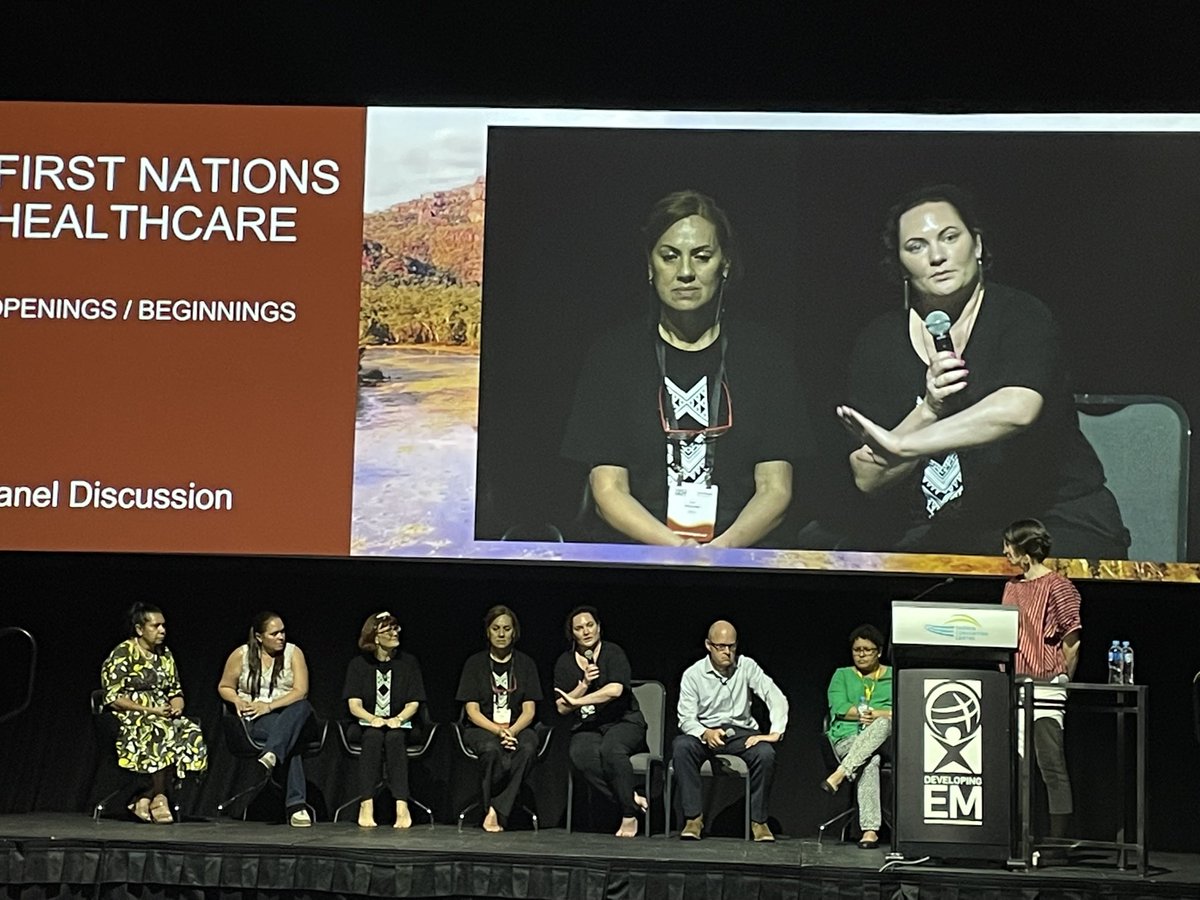 Is it cultural, coincidence or intentional that so many female experts are on stage ⁦<a href="/developingem/">Developing EM</a>⁩ covering First Nations health care? #DevEM2022