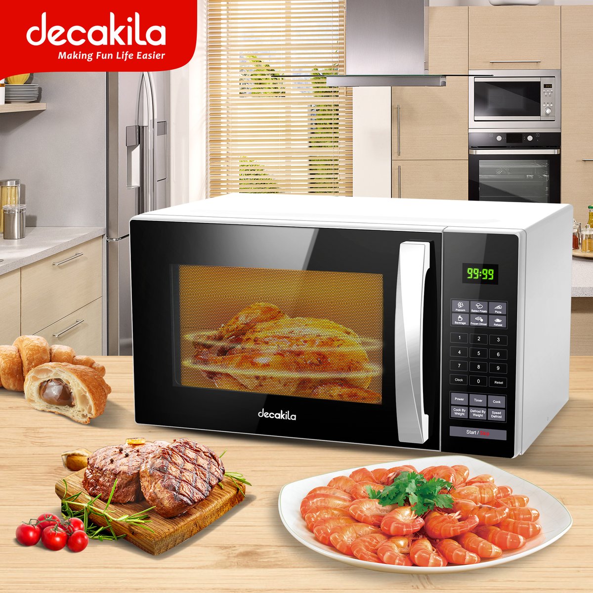 🥛🥙🍕This Microwave Oven can be used
to defrost food, heat milk, bake cookies, make pizza,
and grill chicken.

decakila.com
#DECAKILA #MakingFunLifeEasier #smallappliances
#appliances #toaster #kitchen #healthy #oven