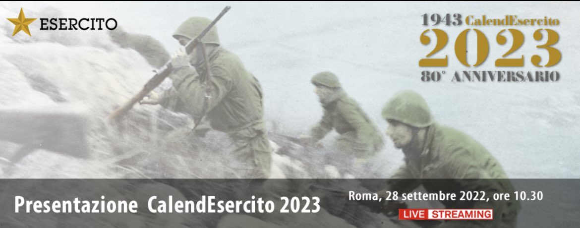 All'interno della storica biblioteca militare centrale di Palazzo Esercito in #Roma, sta per iniziare la diretta streaming della presentazione del CalendEsercito 2023. Puoi seguirla anche tu 👉🏻 bit.ly/3DYkVxY
#EsercitodegliItaliani #noicisiamosempre #28settembre