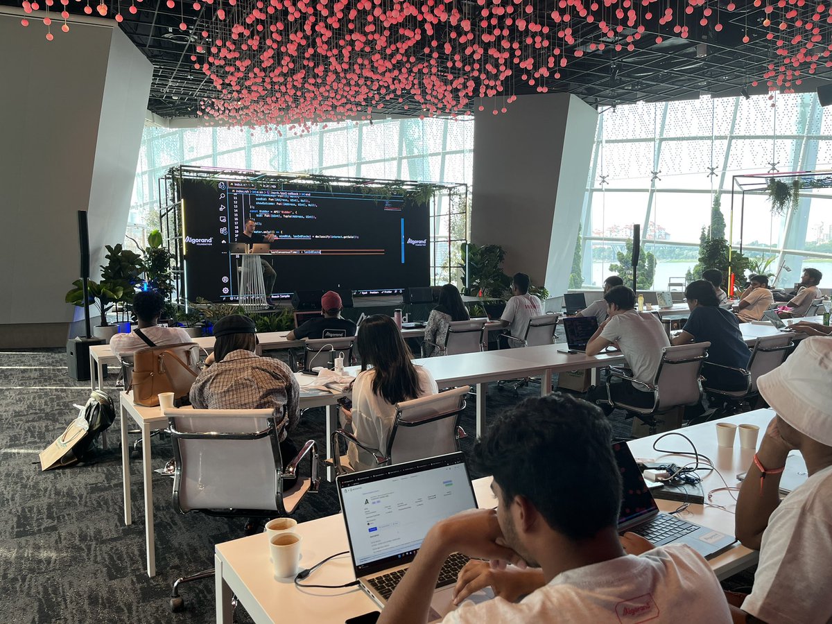 algo_foundry's tweet photo. π/10 The current #workshop going on now is Auction app using @reachlang for beginner & intermediate ππ»
#DevGreenhouse #hackshack #algorand #algofam #dapp #web3 #AsiaCryptoWeek https://t.co/c3eQmMwXkj