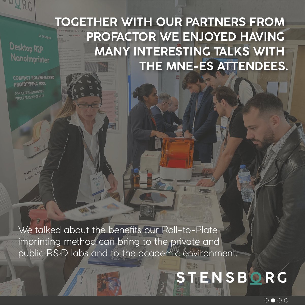Stensborg's tweet image. We attended the @MNE_eurosensors #Conference…

While there, our team talked about the roller-based #Nanoimprinting methods and the patented #OpticalEngine with the attendees.

Scroll through our slideshow to learn about #Stensborg’s presence.

#MNEEurosensors #R2PNanoImprinter