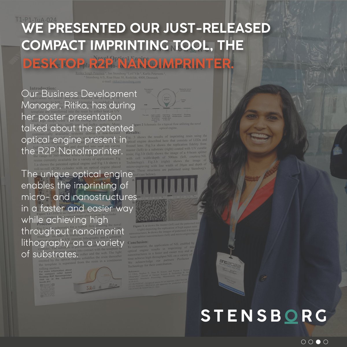 Stensborg's tweet image. We attended the @MNE_eurosensors #Conference…

While there, our team talked about the roller-based #Nanoimprinting methods and the patented #OpticalEngine with the attendees.

Scroll through our slideshow to learn about #Stensborg’s presence.

#MNEEurosensors #R2PNanoImprinter