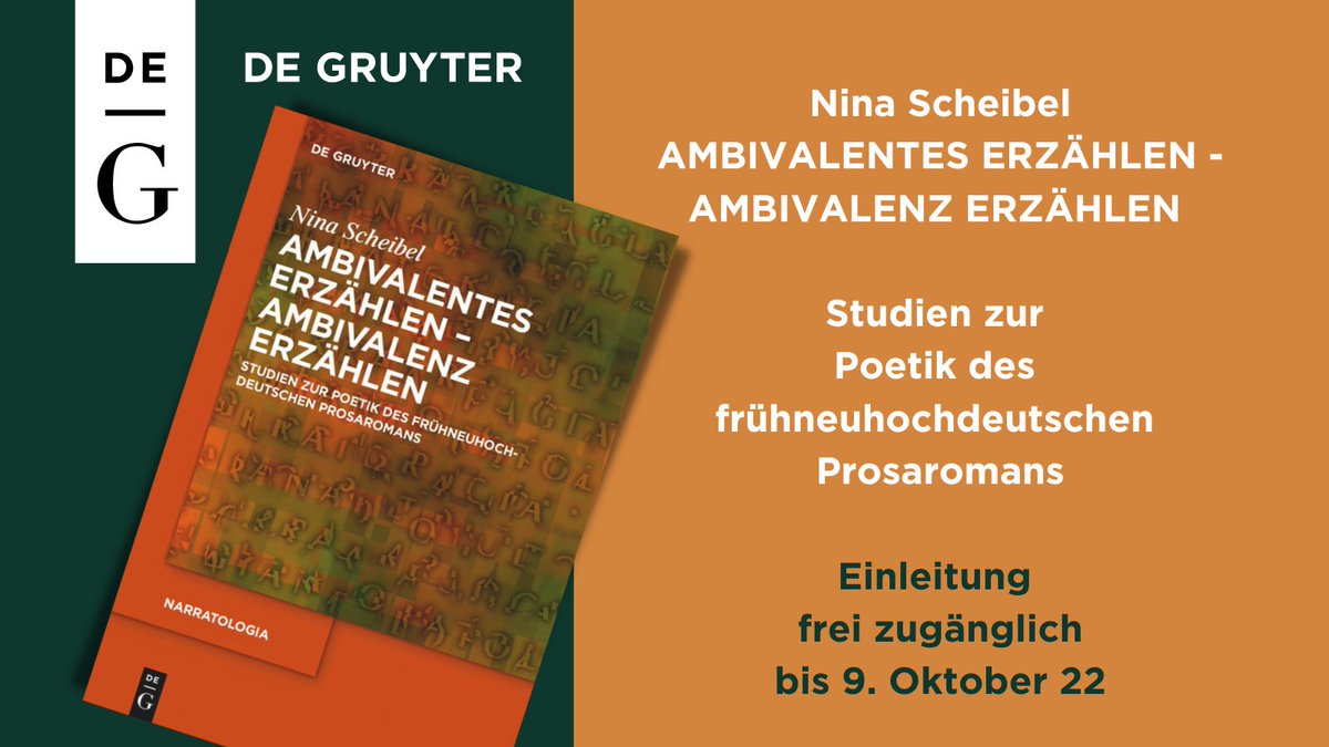 dg_medieval's tweet photo. Nina Scheibel spricht auf dem #Germanistentag über den ‚Sinn‘ von Begriff, Handlungsmuster&Erzählen im Artusroman. Die Einleitung ihrer Monografie „Ambivalentes Erzählen - #Ambivalenz erzählen“ zum frühneuhochdt. #Prosaroman gibt es hier #Free Access. https://t.co/fMOoLjoruP https://t.co/cBnaROhZxd
