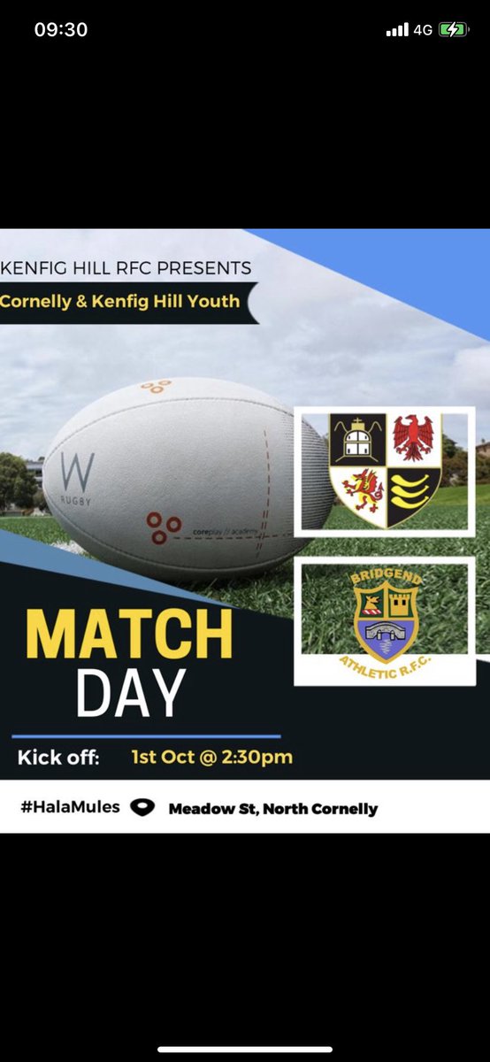 Home this week as we welcome <a href="/Bridgend_Ath12s/">Bridgend Ath Youth</a> to cornelly #halamules