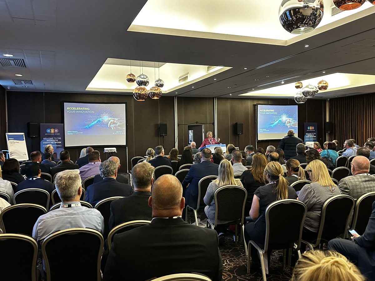 Over 250 people registered for this years #MUN2022 event at the @crownplaza here in #LIVERPOOL and honored to have Helen Waters, Executive Vice President & COO @MEDITECH @HelenMEDITECH deliver the #Keynote @MEDITECH_UK