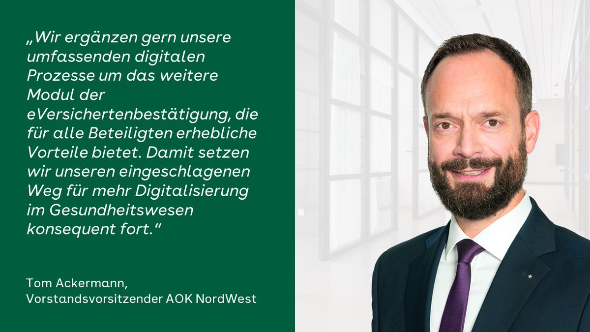 Schnell, sicher &amp; papierlos: Die AOK NordWest digitalisiert ihre Prozesse weiter und führt für die Abrechnung von #Hebammen-Leistungen die eVersichertenbestätigung 📱ein. Ein gemeinsames Projekt mit <a href="/DAVASO_de/">DAVASO – an IQVIA business</a> <a href="/DieTechniker/">Die Techniker</a> @aok_nds @ikkclassic #yoshteq. aok.de/pk/cl/nordwest…