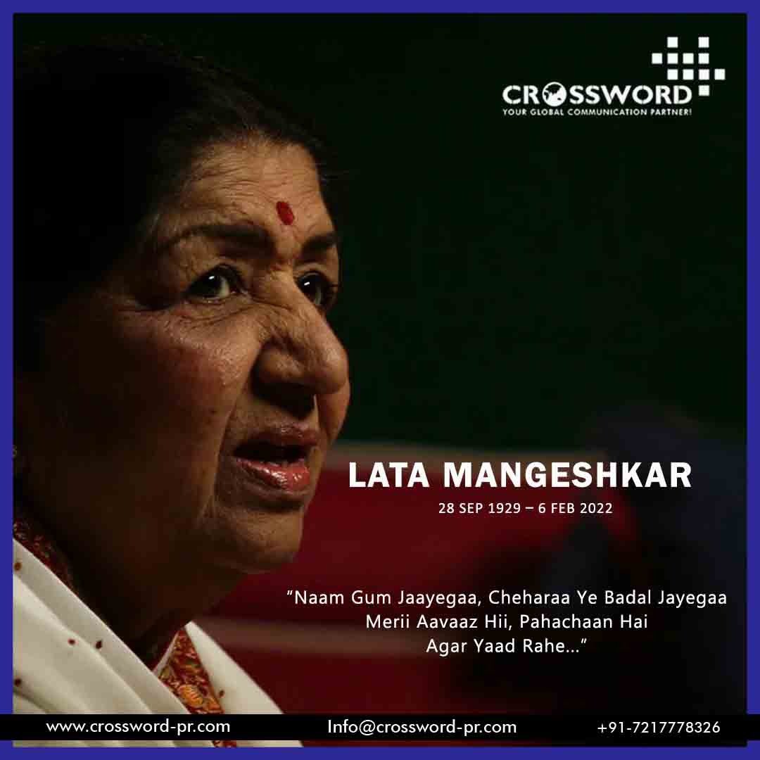 Warm Birthday wishes to the legendary singer, Bharat Ratna #LataDidi on her birth anniversary. You Will Forever In Our Heart ❤️

#latamangeshkar #birthdaywishes #crosswordpr #publicrelationsagency #legendsinger #nightingale