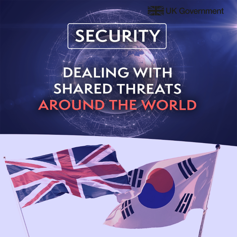 FCDOGovUK's tweet photo. The UK-South Korea relationship is one built on shared values of global prosperity, peace and security. 

Together we have faced down threats around the world and continue to forge even closer ties. 

🇬🇧 🇰🇷