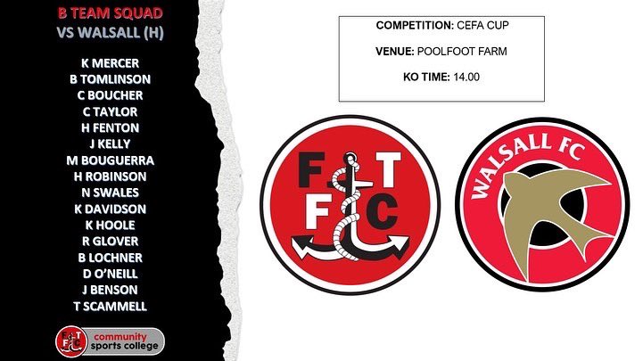 🔴| MATCH DAY |🔴

🏆| Today our A &amp; B teams will play their first CEFA Cup games of the season...

🔴| Our ‘A’ team travel to Stanley Sports village to play @asfccommunity...

⚪️| Our ‘B’ team welcome @wfcfoundation_ to Poolfoot Farm...