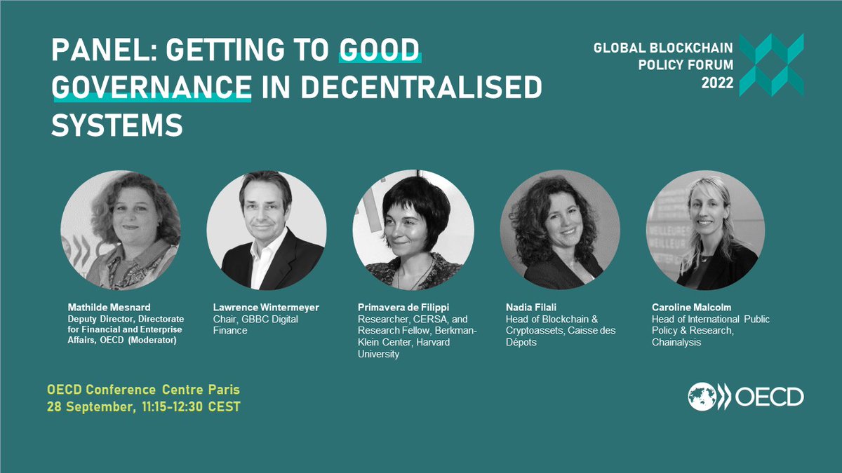OECD_BizFin's tweet image. 💻Join us live at the 2022 #OECDBlockchain Forum as @Caro_Malcolm @lwintermeyer @yaoeo @_n_filali @MathildeMesnard focus on good governance in the #blockchain &amp;amp; #dlt ecosystem to help deliver on promises of transparency, connectivity &amp;amp; trust 

👉 oe.cd/gbpf