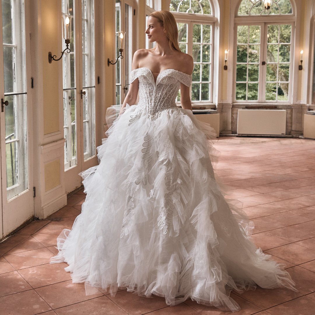 Feeling like you're in a fairy tale is possible with La Premiere Bridal's amazing designs 🙌🏻👰🏻‍♀️

A ball gown that features shimmering rhinestone lace over shimmering tulle and a deep sweetheart neckline. A design that every bride will fall in love with😍

#wedding #npmagazine