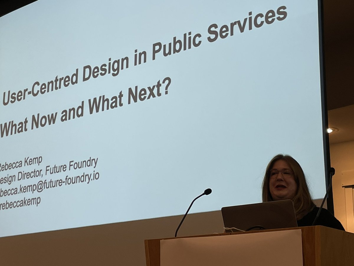 sophiedennis's tweet photo. We’re off! @rebeccakemp kicks of #SDinGov 2022 with a keynote on our theme of the year: User-Centred Design in Public Services: What Now and What Next? https://t.co/EXzHJYtpRS