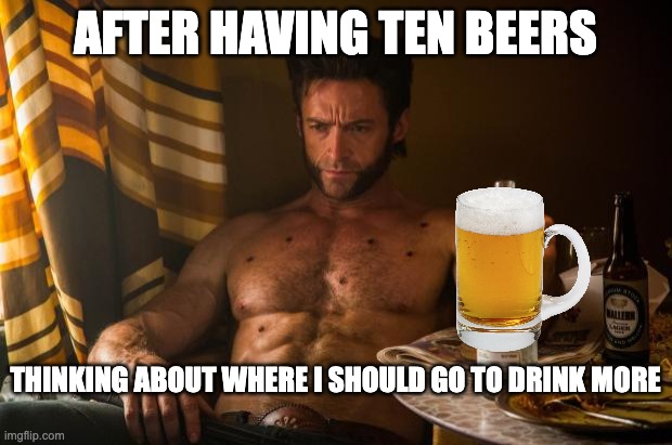 If you need a friend to drink with, call Wolverine
#Deadpool3 
#Wolverine 
#Craftbeer 
#memes 
#TappibeerNFT