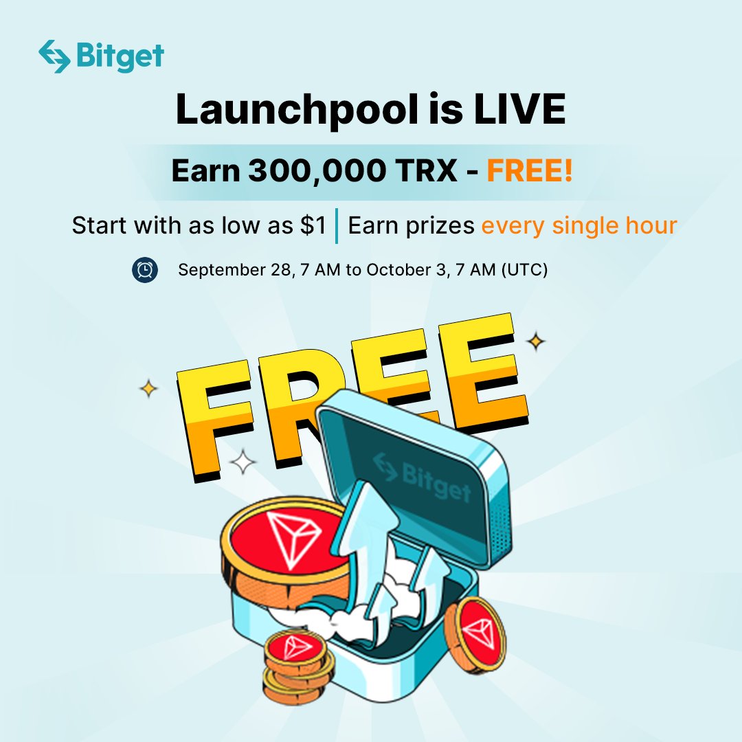 Bitget Launchpool for $TRX @trondao @justinsuntron is now live! Stake $BGB  or $TRX to earn $TRX rewards. ✓ Up to 80% APY ✓ 210,000 $TRX total rewards  Stake as low as $1