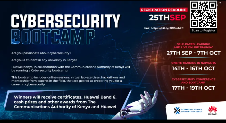 SeronuDenis's tweet photo. I'm looking forward to learning about cybersecurity. Thank you  @HuaweiKenya and @CA_Kenya. https://t.co/pg94P6BfAh