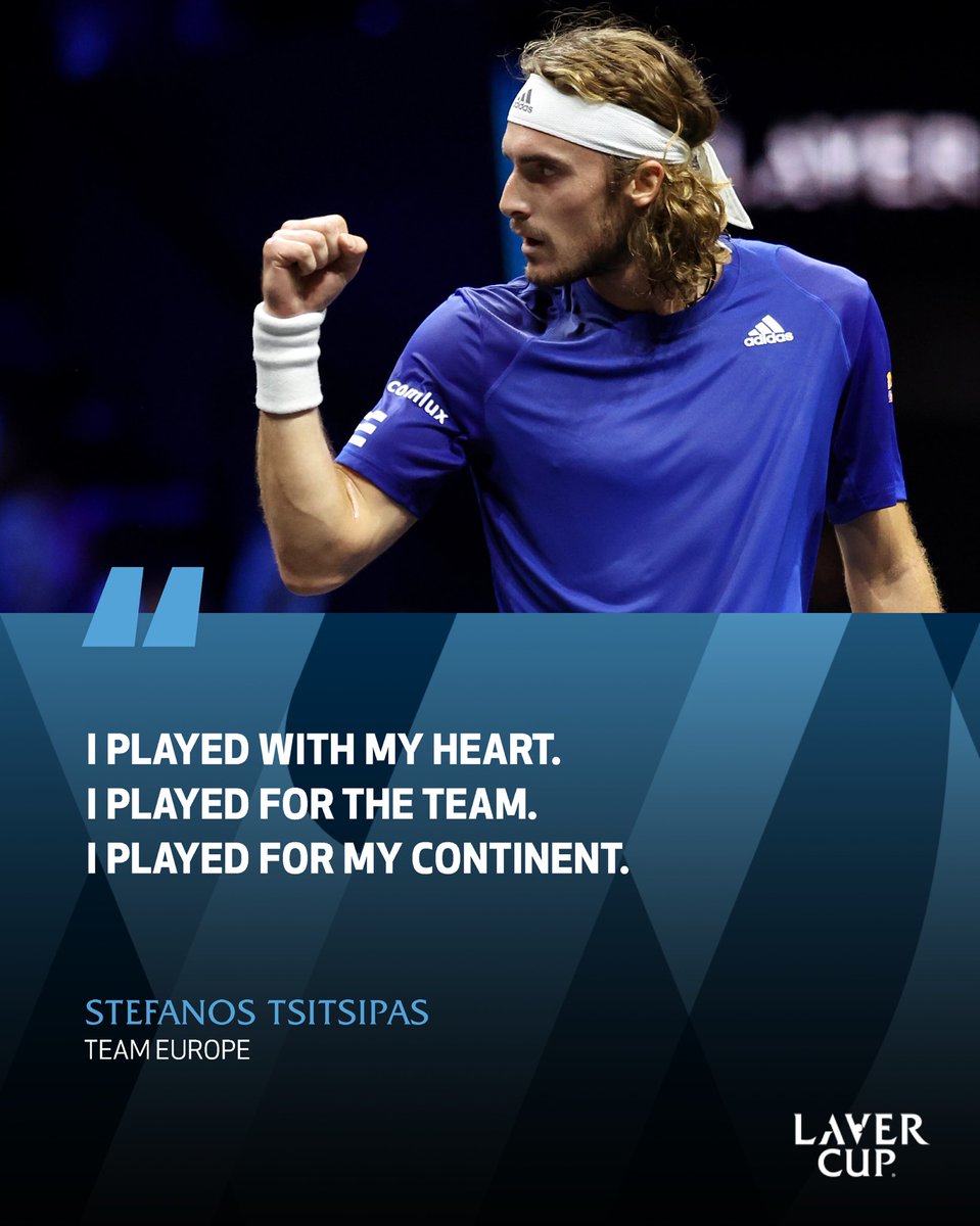 .@steftsitsipas left it all out there for Team Europe in London. #LaverCup