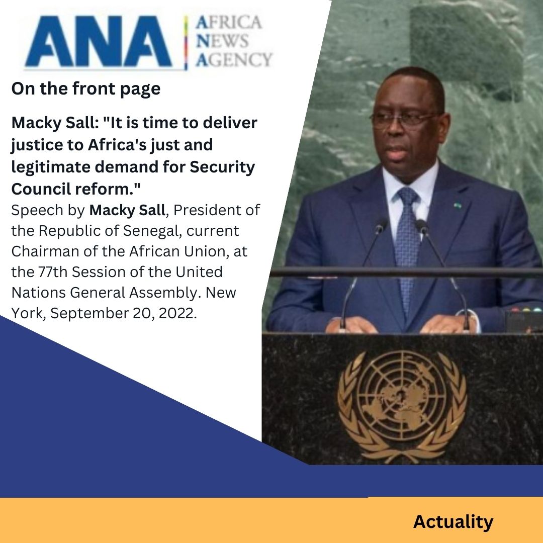 #MackySall #Africa #SecurityCouncilReform