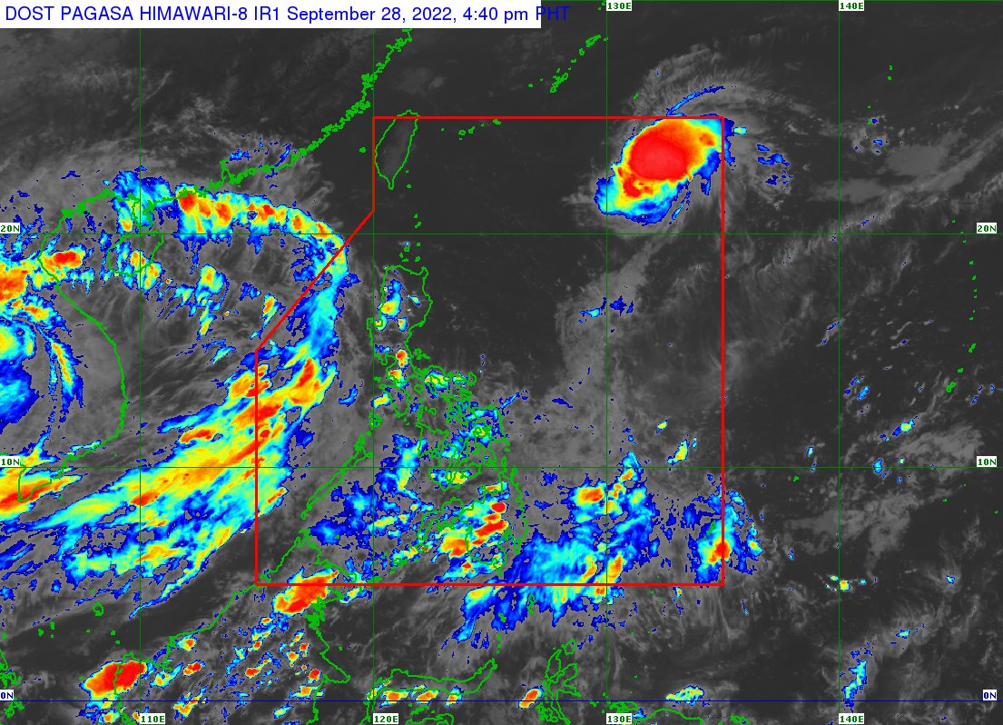 dost_pagasa's tweet photo. TROPICAL CYCLONE BULLETIN NO. 2
Tropical Depression "#LuisPH"
Issued at 5PM, 28Sept2022
Valid for broadcast until the next bulletin at 11PM today

“LUIS” MAINTAINS ITS STRENGTH WHILE MOVING NORTH NORTHWESTWARD OVER THE PHILIPPINE SEA

DOST-PAGASA
Link: https://t.co/zHvTXjmesd https://t.co/LaoBOkHG48