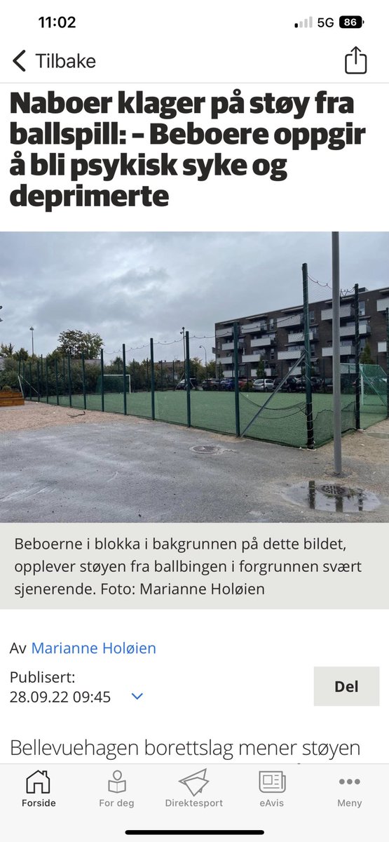 Psykisk syke av at barn er ute i frisk luft og bedriver ballspill … vil vi heller ha de inne foran spillkonsollene å drikke cola??? Makan til sprøyt.