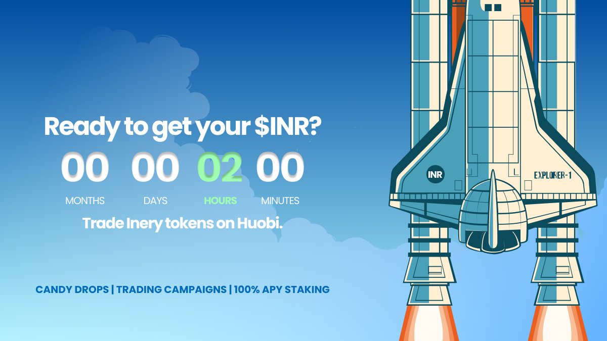 IneryDLT's tweet photo. ⏰Only 2 hours left until $INR 🪙 listing on @HuobiGlobal  exchange🚀

#Inerians, are you ready?

#trade #inerytoken #huobi #newlisting https://t.co/QTmNCxYT6c