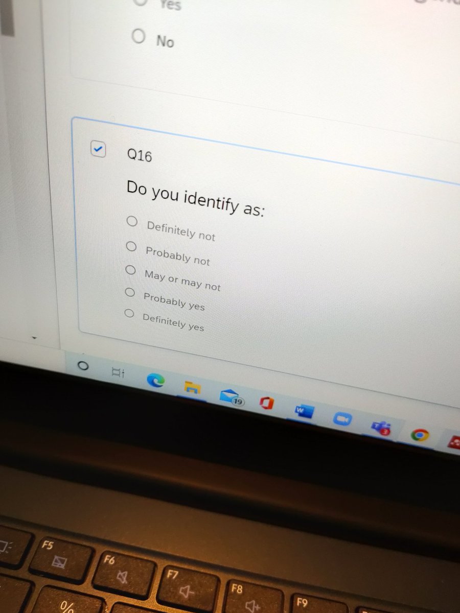 Karen_E_Gordon's tweet photo. The auto-generated options Qualtrics populates when you type in a question is sending me 😂😂😂
It's a "probably not" day for me today I think.
#qualtics #survey #psychtwitter https://t.co/6hFyjxapu8