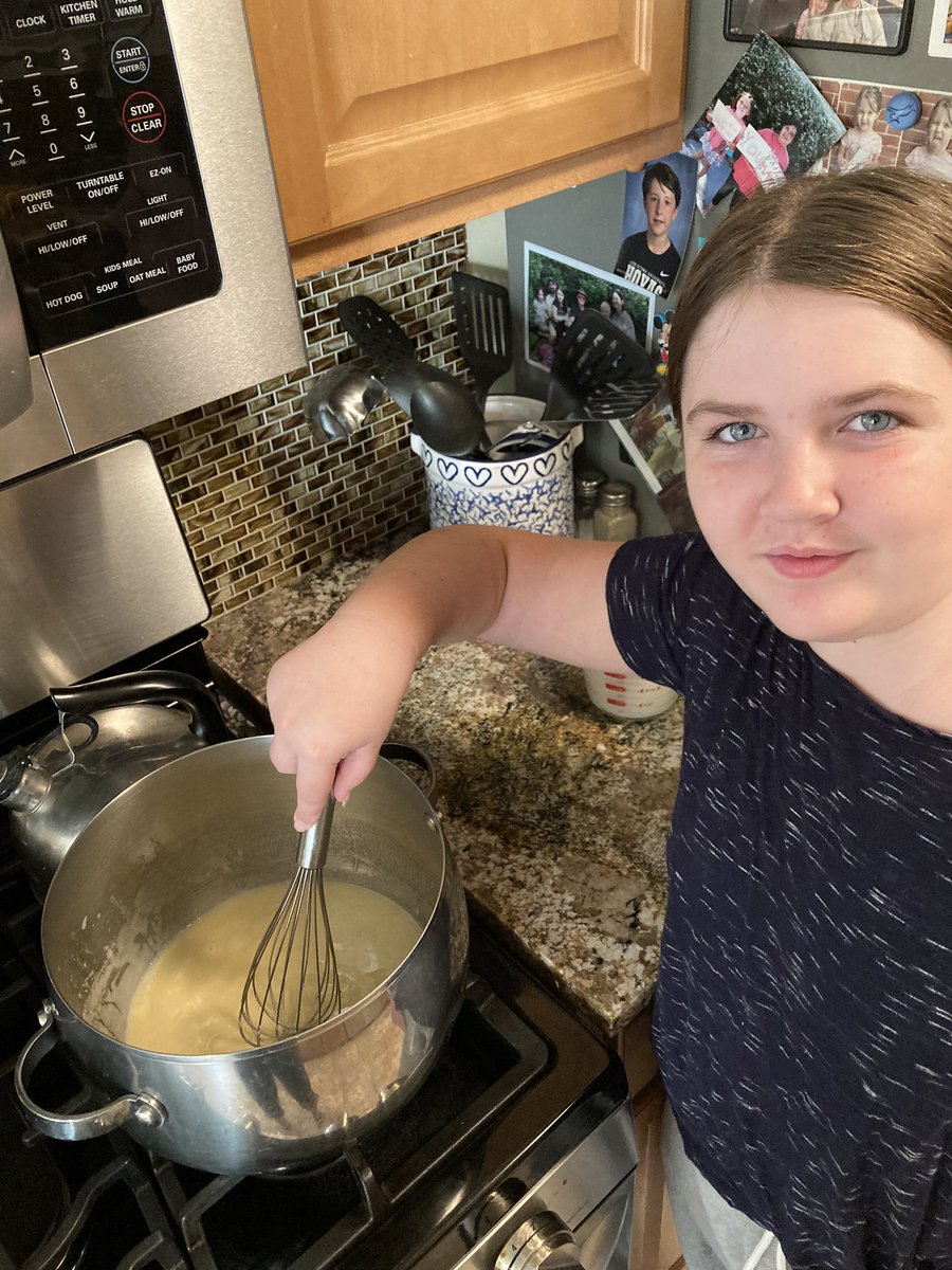 Eileen made homemade Mac &amp; cheese for her Grandpa's 80th birthday - recipe from her health class 😄🎉♥️#MMSOurHouseAP <a href="/MMSOurHouse/">Paul Destino</a>