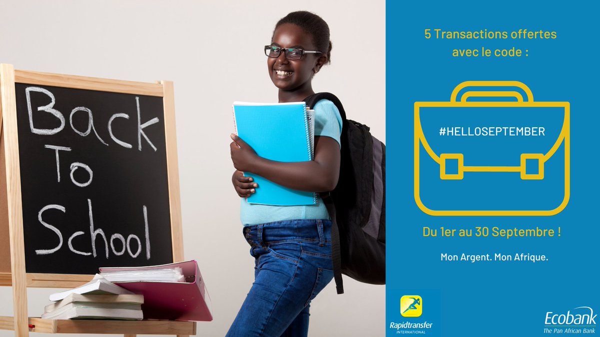 Rapidtransfer_I's tweet photo. ⚠️ATTENTION⚠️
Plus que quelques jours pour profiter de l'offre exceptionnelle spéciale Rentrée ! grâce au code #HELLOSEPTEMBER !🌍
https://t.co/7ORxeHugb3
#ecobank #summer #travel #moneytransfer #Rapidtransfer #senegal #mali #africa #afrique https://t.co/6TFZpOZBJz