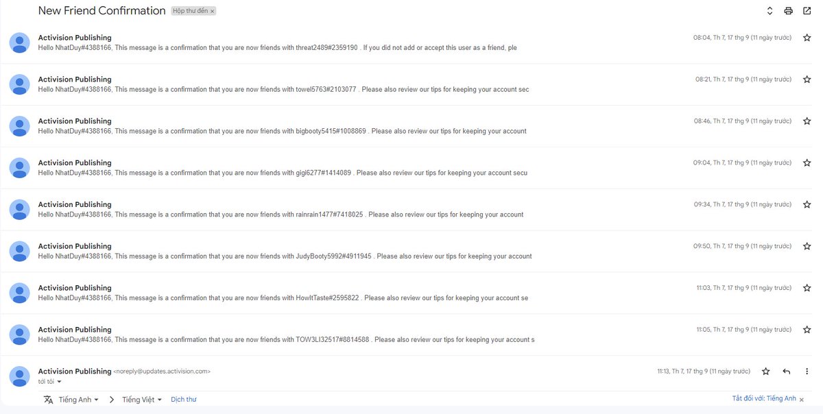 esc1duy's tweet photo. My BattleNet account was hacked, the hijacker changed the login email, I was unable to login to my BattleNet account via the launcher on my computer. The activision account has been illegally compromised, and made many new friends beyond my control. contineu https://t.co/mVOnB2XvZ7