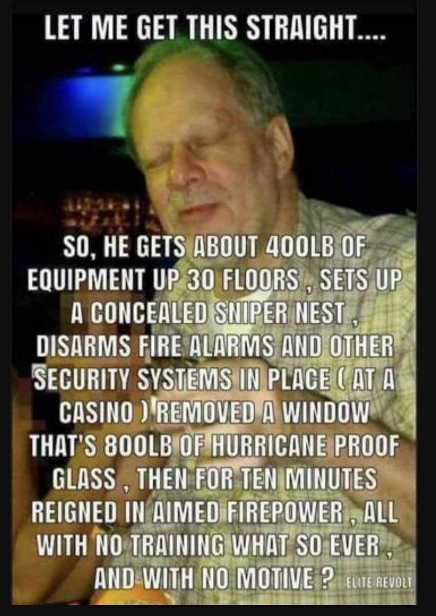 October 1st marks 5 years since the deadliest mass shooting in US history.

Casino surveillance is as unavailable as that of #January6th 

The FBI still doesn’t have any answers 

#VegasShooting 
#route91 #False_Flag