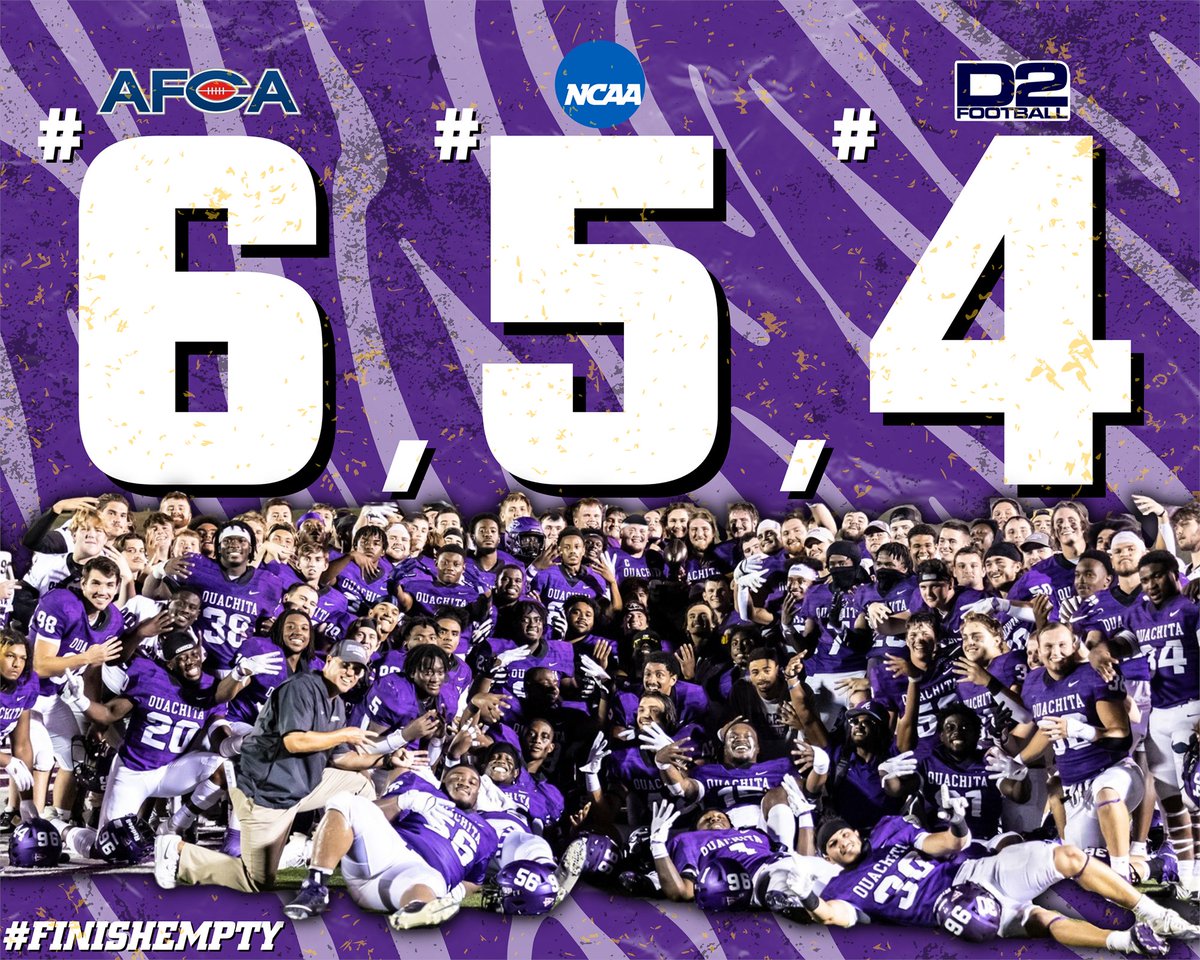 6⃣ 5⃣ 4⃣ Tigers move up in national rankings!

Read more at bit.ly/3dVTgTL

#BringYourRoar #FinishEmpty #D2FB