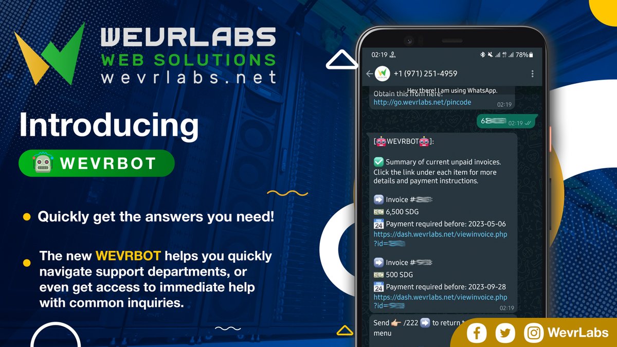 In our efforts to provide you the best user experience, we are pleased to integrate a chatbot throughout our various comms channels. The new bot helps you navigate support departments, get help with common inquiries, or even access basic information about your WevrLabs account!