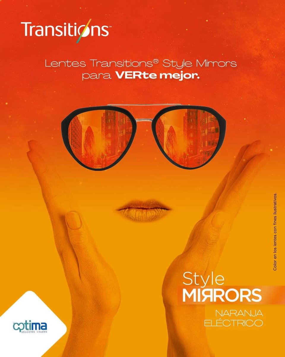opticaoptima's tweet photo. Lentes Transitions® Style Mirrors, claros con un leve tinte protector en interiores ✨ y espejados en exteriores 🪞, ideal para proteger con estilo tus ojos de los rayos UV y la luz azul nociva ☀. 
.
.
.
#ÓpticaÓptima #saludvisual #lentescucuta #opticascucuta https://t.co/NgyEscizzW