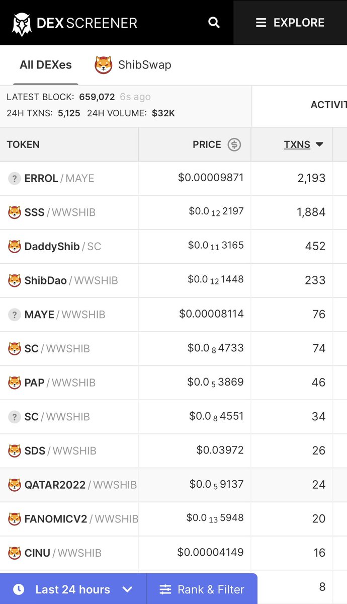 ERROL / MAYE is the #1 pair and has the highest TXNS on #Shibchain. 

You can bridge ERROL from #dogechain to #Shibchain using our native bridge. 

Bridge ~> bridge.elonswap.dog