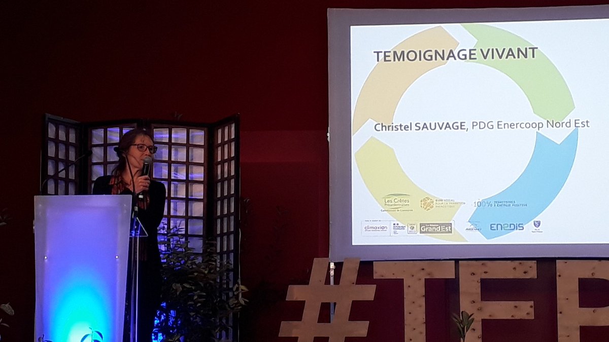 Aux Journées #TEPOS2022 avec Christel Sauvage d #Enercoop Nord est, Michel Maya, maire de #tramayes, 1 pionnière et 1 pionnier de la #transitionenergetique