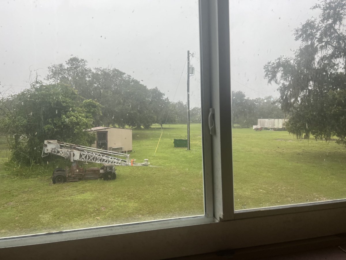 Watching the storm from the second story window in our new Myakka city art studio our electricity went out at 9:30 this morning Hope you are doing well well I’ll make it through the storm