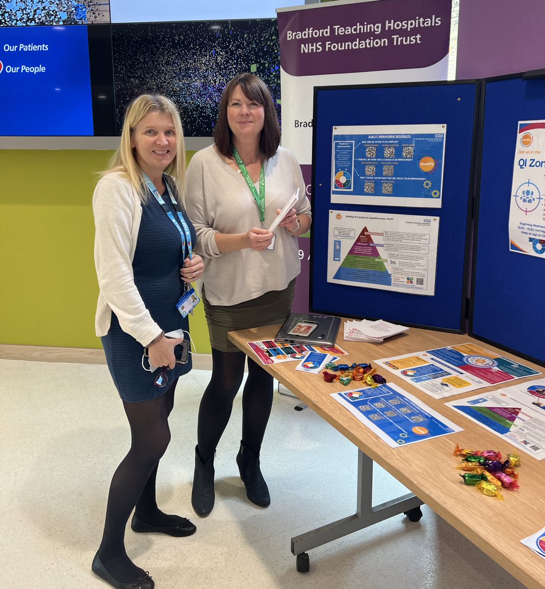 Thank you to everyone who popped by and had a chat at the #QIZone today 🤩 We’ll be back again in a fortnight!! @QIBradford1 @BTHFT @lee_anneelliott #qualityimprovement