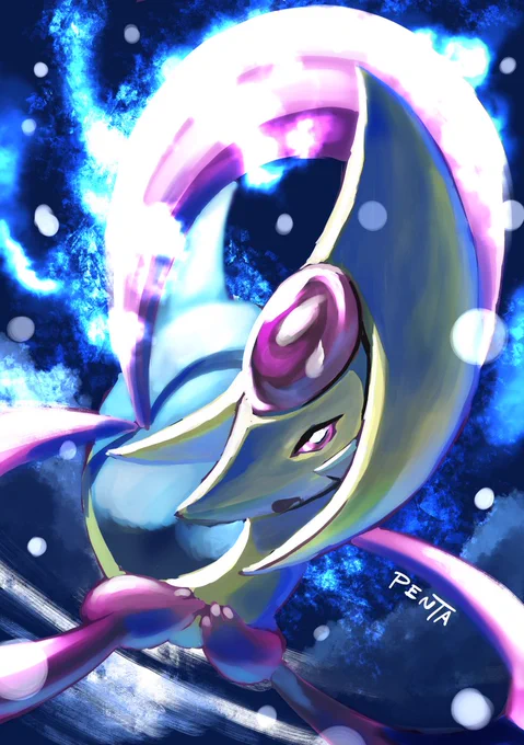 Cresselia.#ポケモン版深夜の真剣お絵描き60分一本勝負 
