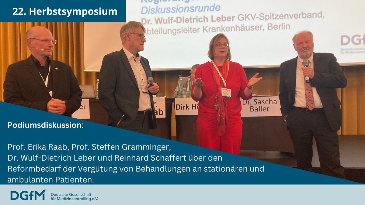 DGfM_eV's tweet photo. Wie können Vergütungsstrukturen für stationäre und ambulante Versorgung neu gedacht werden? An welchen Stellen müssen gesetzliche Strukturen verändert werden?
Über diese und weitere Fragen rund um die Krankenhausfinanzierung debattieren unsere Referenten in der Podiumsdiskussion. https://t.co/Ew7omYteyV