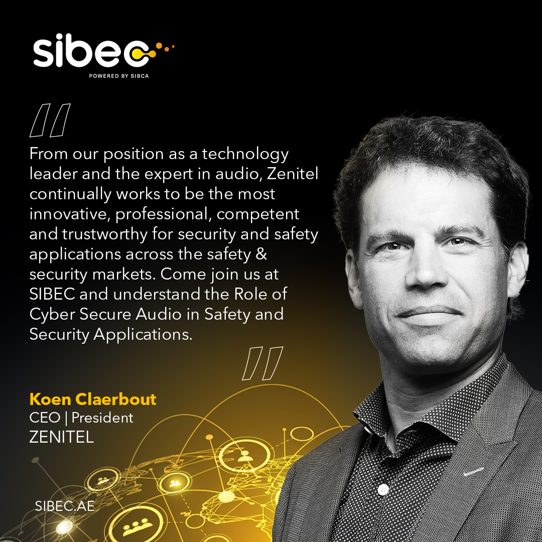 sibec_official's tweet photo. Koen Claerbout, CEO &amp; President of Zenitel is joining us at SIBEC 2022. 
Still not registered?
Hurry, and register here https://t.co/KGbyp1LUts
#sibec #sibec2022 #UL #honeywell #johnsoncontrols #ABB #awex #ASL #SANCO #CORNING #matflex #pelco #smay #TTK #huawei #ALS #interra https://t.co/HISXsixwjR