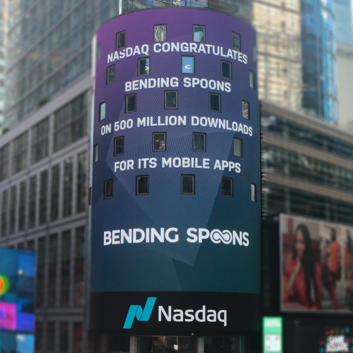 From Corso Como, Milan to Times Square, NYC. Yesterday, Nasdaq publicly congratulated us on hitting half-a-billion downloads. 
500 million is a whole lot of downloads. We’re proud to be building products that so many people all over the globe adore. Now who’s in to hit a billion?