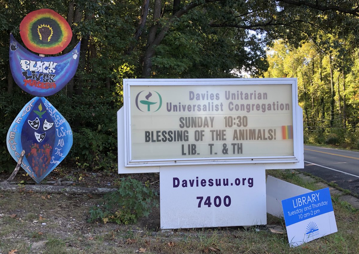 DaviesUUC's tweet photo. Bring your furry, finned, and feathered friends this Sunday! Or pics and stuffed toys. All are welcome!
#AnimalBlessing #UUtwitter https://t.co/C4rslumwYp